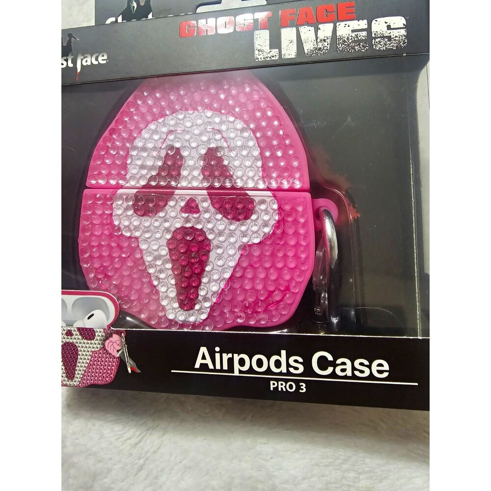Ghost Face Lives Silicone Case Cover for Apple AirPods Pro 3 Pink/White NWT